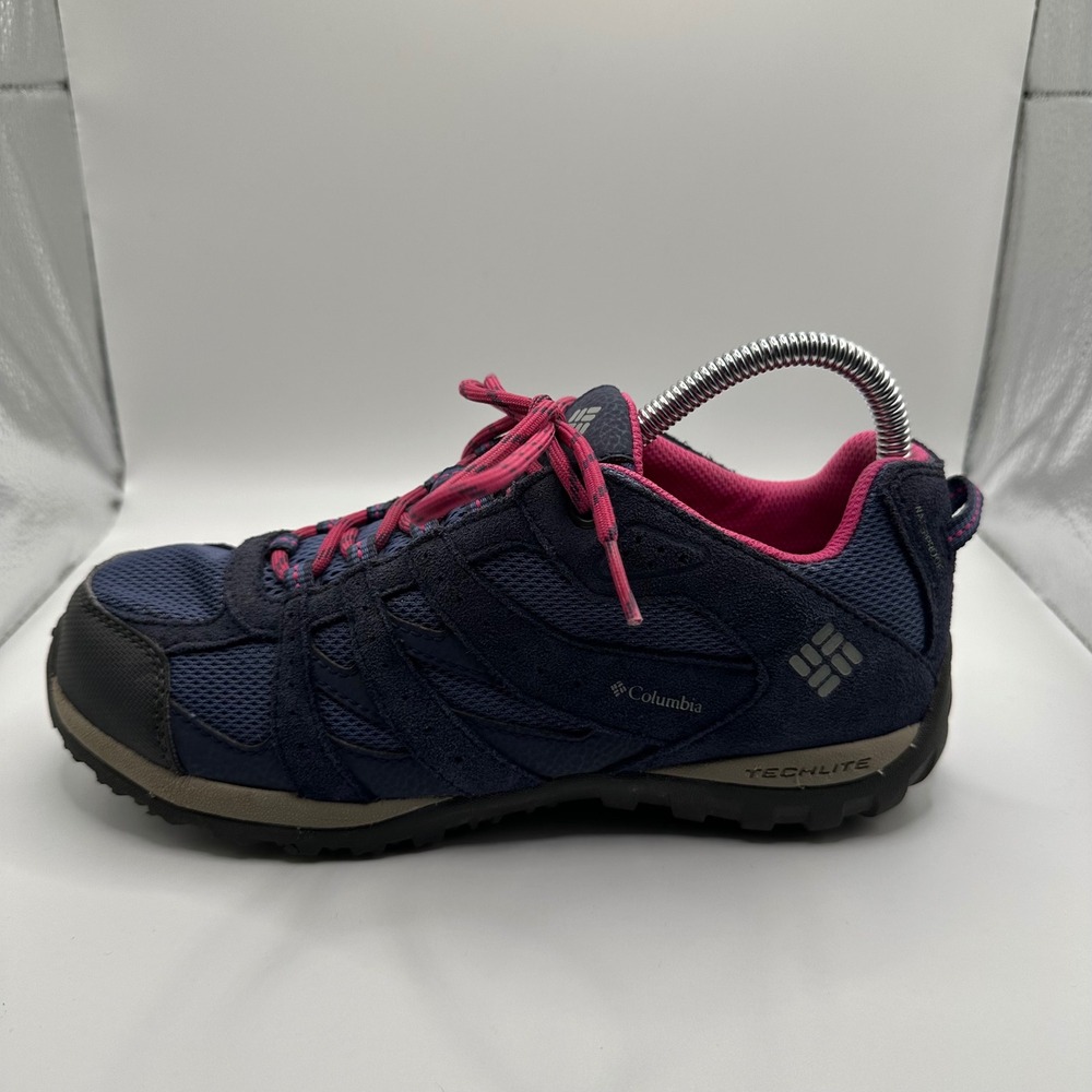 Columbia Redmond Hiking Shoes Womens 6 Navy Pink Good BY2857-508 Techlite